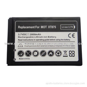 Mobile Phone Battery with Capacity of 2,000mAh, Suitable for MOT XT875